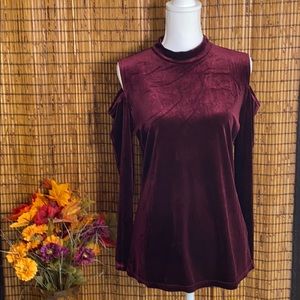 Gorgeous Velvet Cold Shoulder Top